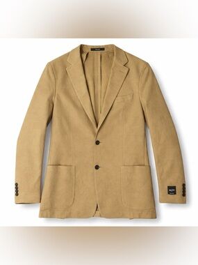 Todd Snyder Italian Knit Sport Coat Blazer 42L Pine Cone Tan Cotton Italian NEW